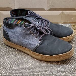 UGG  Blue Nubuck & Canvas Lace Ups - Size 10